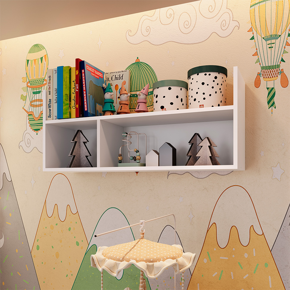 Nicho Infantil Favo de Mel Branco 39x90 cm