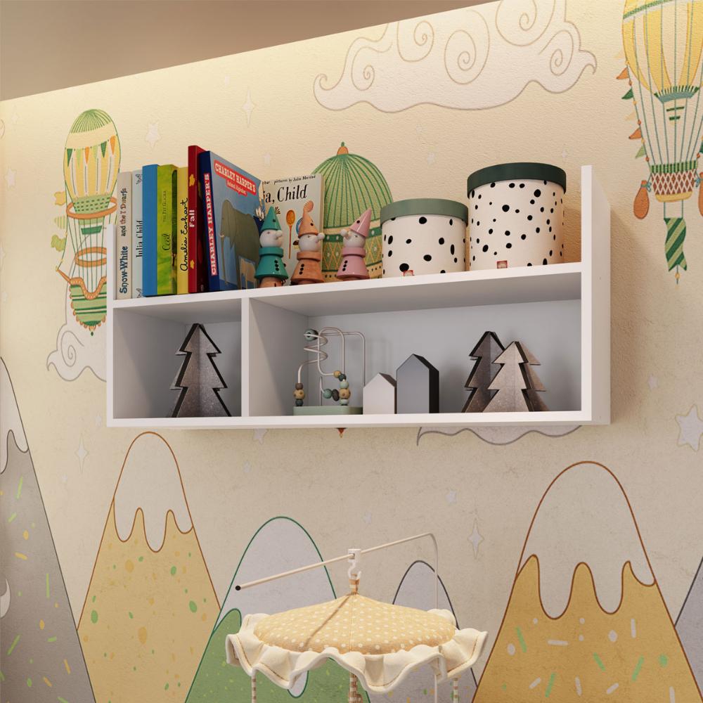 Nicho Infantil com Livreiro Branco Completa Móveis