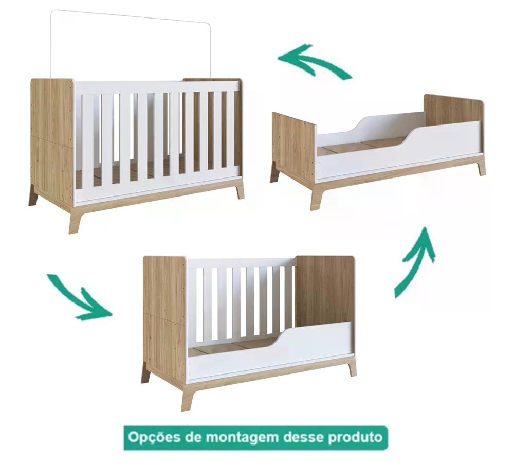 Quarto Infantil 5 Peças Favo de Mel FM036 Itapua Branco Completa Moveis