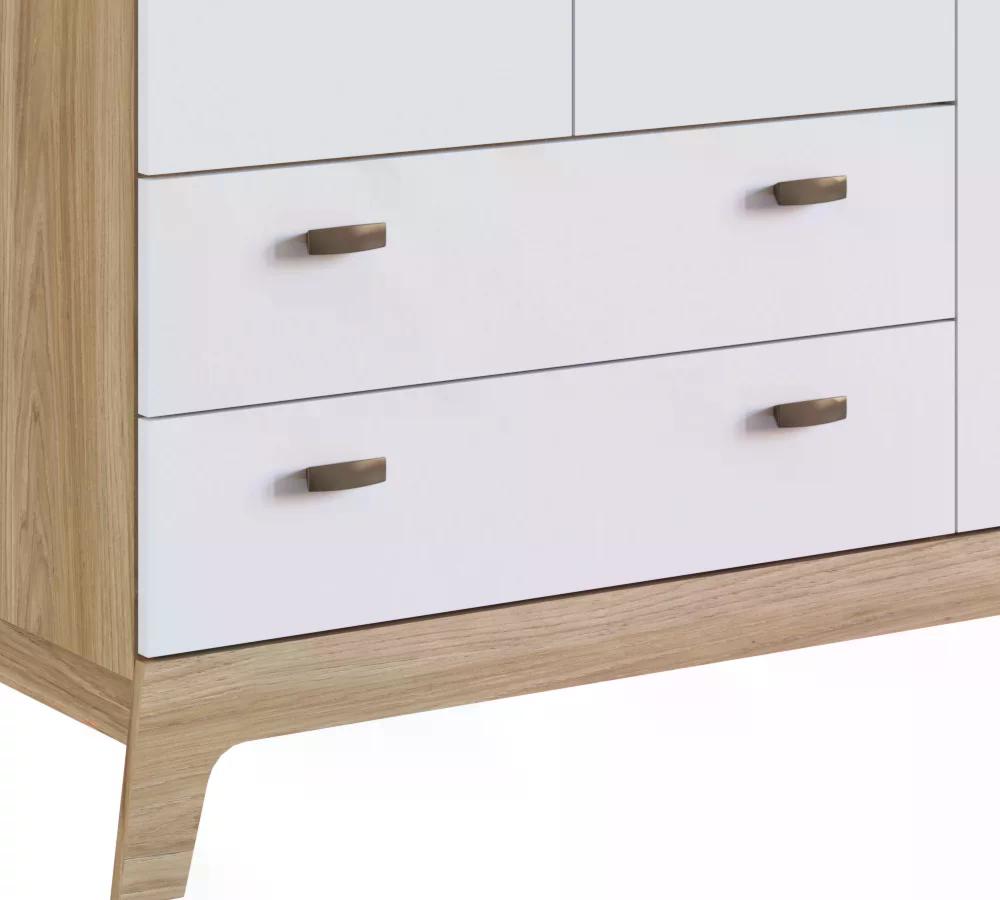 Quarto Infantil 5 Peças Favo de Mel FM036 Itapua Branco Completa Moveis