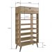 Sapateira Retrô Oak com 01 Gaveta e 05 Prateleiras