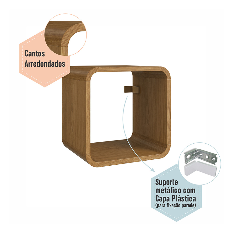 Nicho Curve Carvalho Xingu 30 cm x 30 cm