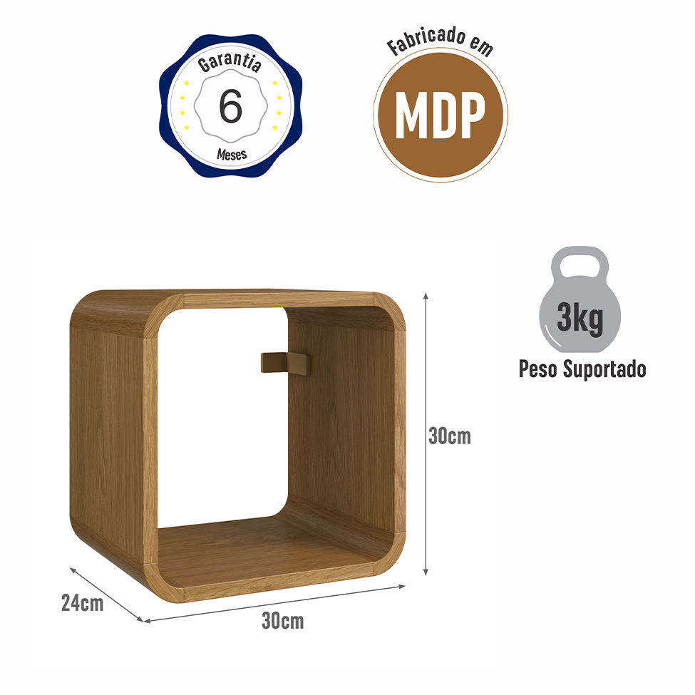 Nicho Curve Carvalho Xingu 30 cm x 30 cm