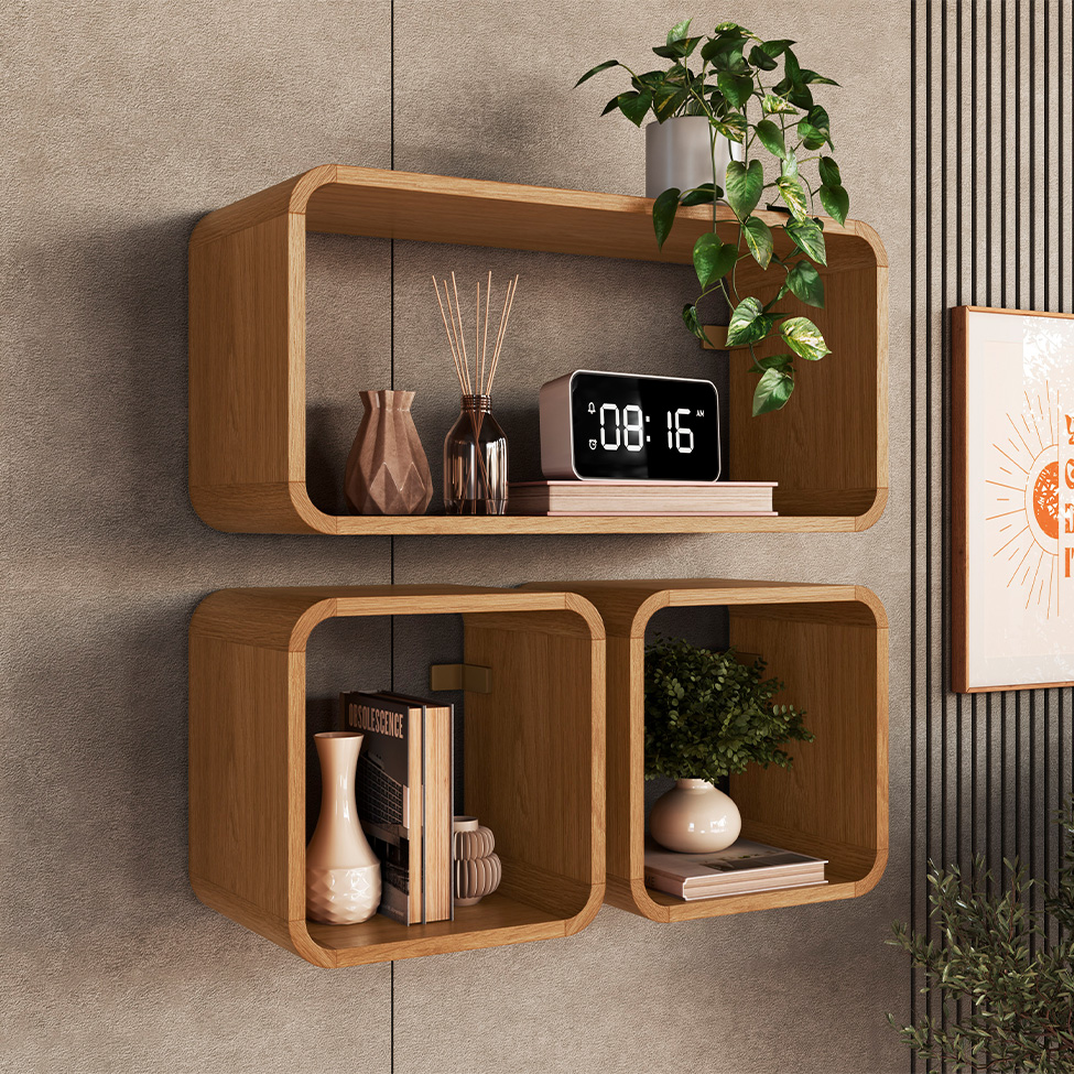 Nicho Curve Carvalho Xingu 30 cm x 30 cm