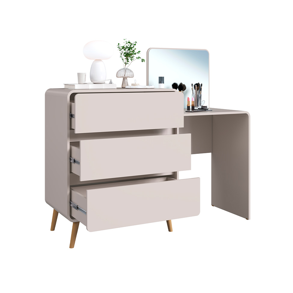 Penteadeira Infantil Curve 3 Gavetas Bege Dunas