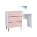 Penteadeira Infantil Curve 3 Gavetas Branca e Rosa
