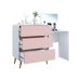 Penteadeira Infantil Curve 3 Gavetas Branca e Rosa