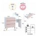 Penteadeira Infantil Curve 3 Gavetas Branca e Rosa