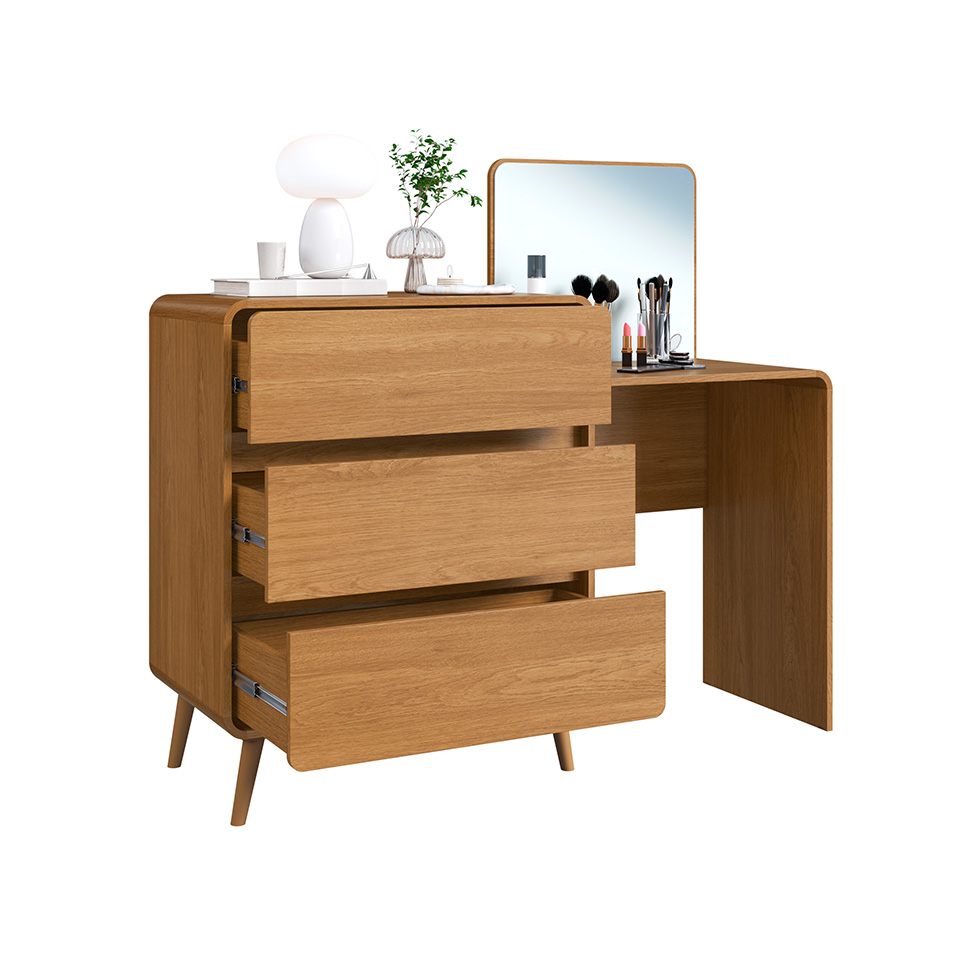 Penteadeira Infantil Curve 3 Gavetas Carvalho Xingu