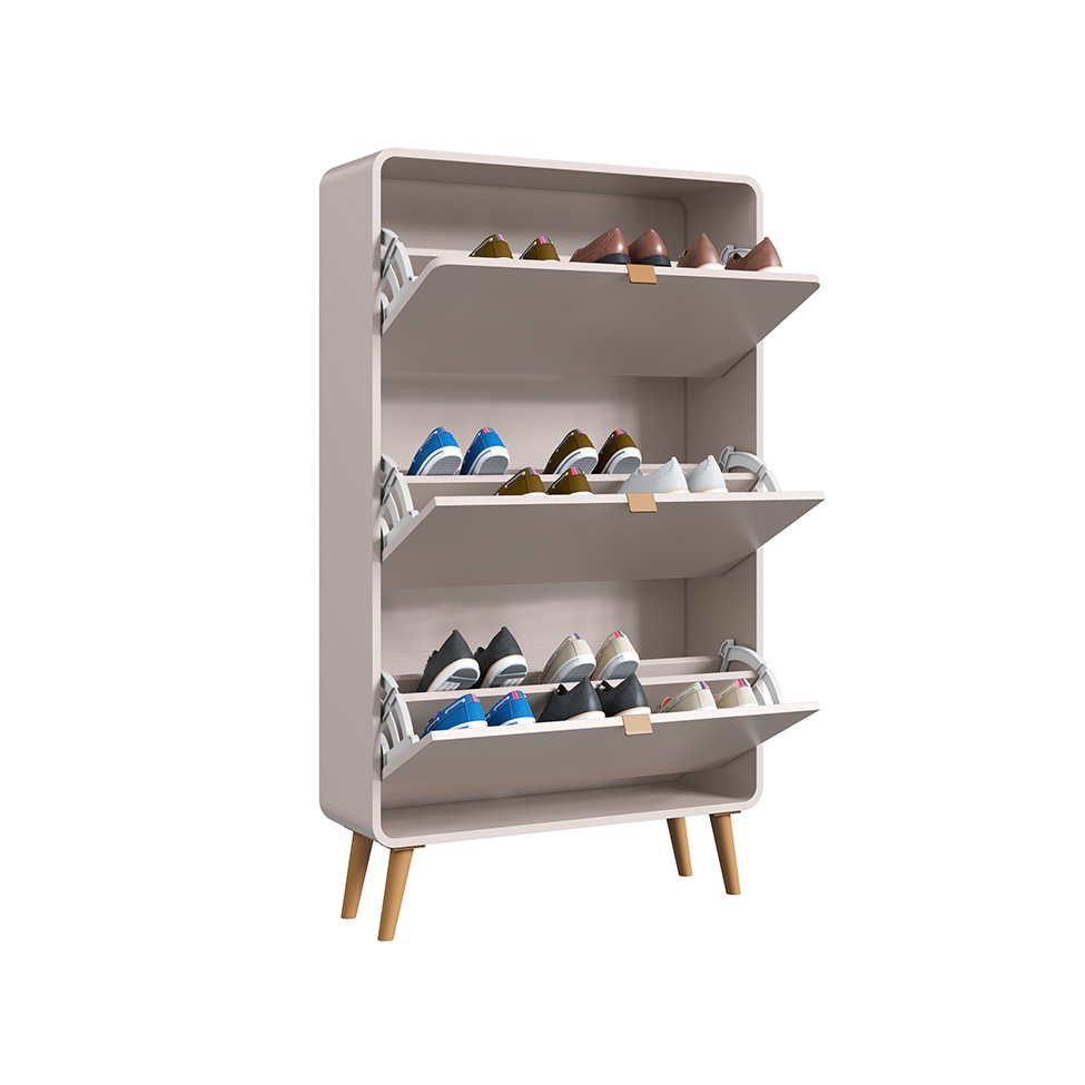 Sapateira Curve 3 Portas Bege Dunas