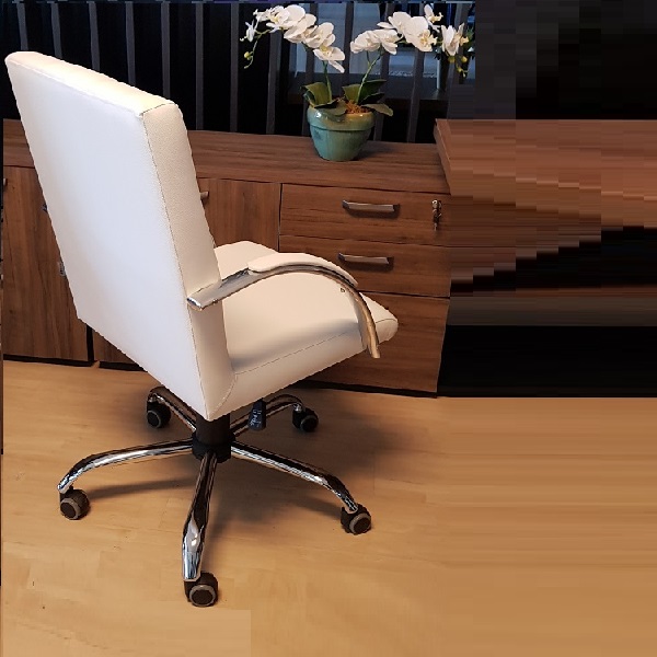Cadeira Escritório Work Branca Cromada Comprealegre com Relax 100% Nacional