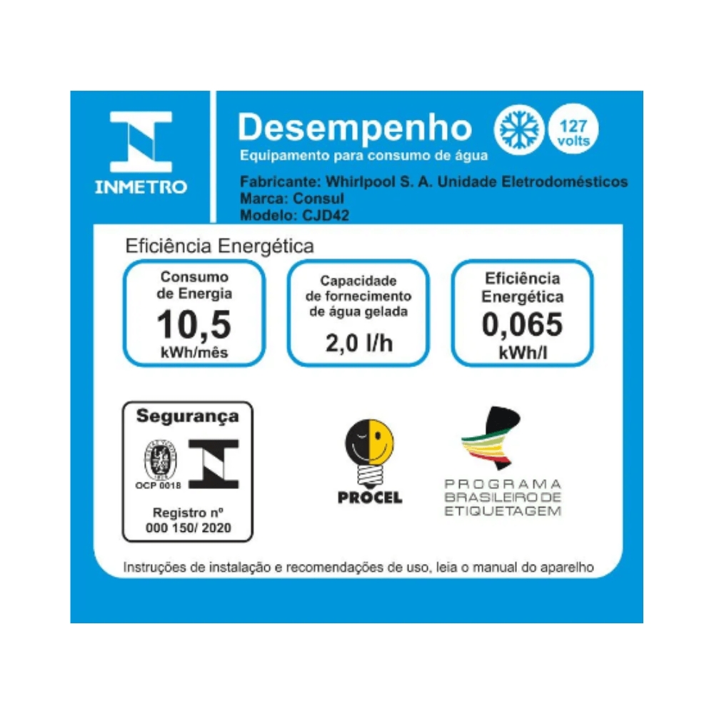 Bebedouro de Água Consul CJD42AB Gela Mais por Compressor Branco 220V