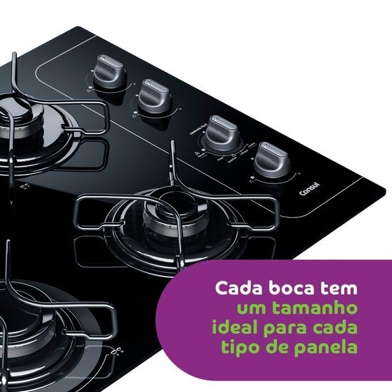 Cooktop 4 bocas Consul com Controle Fácil e Acendimento Automático - CD060AE
