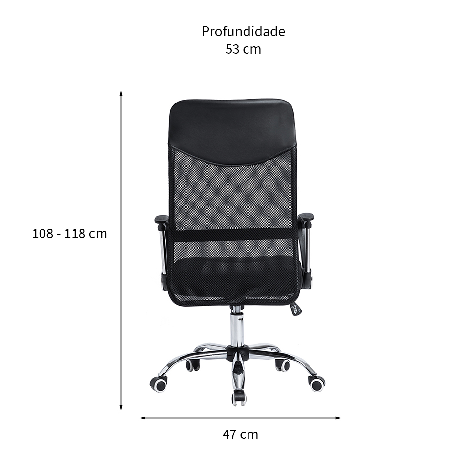 Cadeira de Escritório Office Executive Preta
