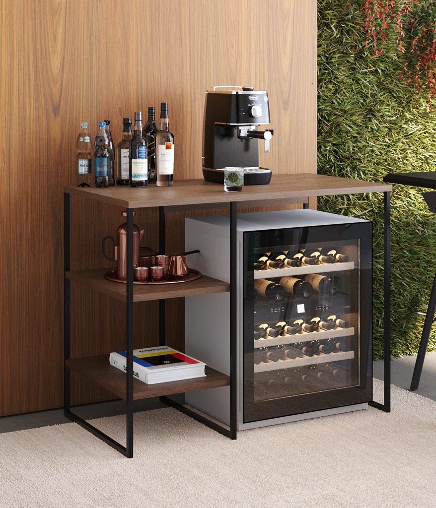 Aparador Industrial p/ Cervejeira c/2 prateleiras 95x75x50cm