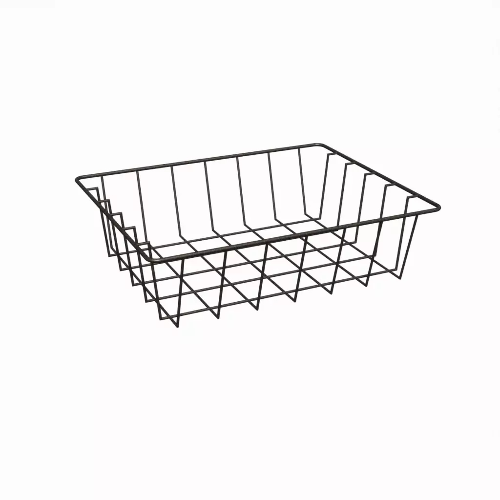 Fruteira Preto 3 Cestos Cozinha  Em Aço Base Mdf Amadeirado