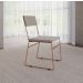 Kit 2 Cadeiras de Jantar Estofada Base Cobre Veludo Bege