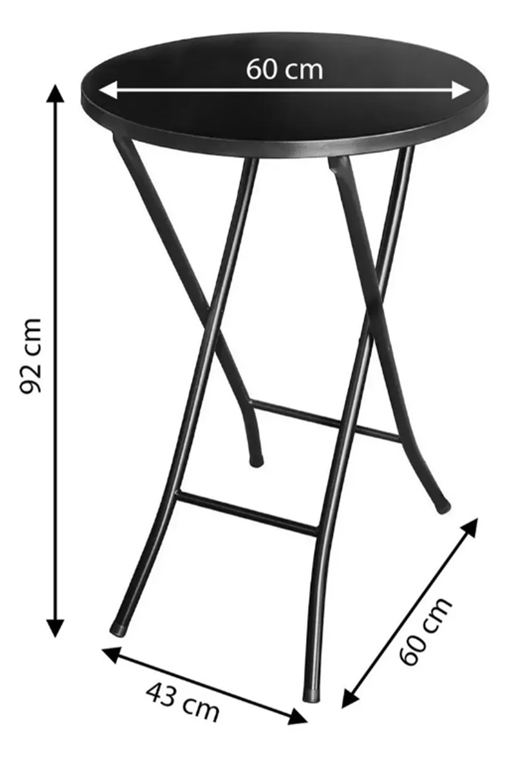 Mesa Bistrô Alta Bar Redonda Dobrável