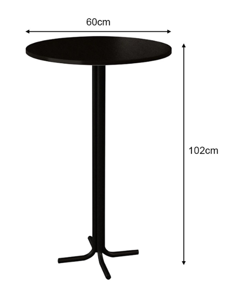 Mesa Bistrô Alta Bar Redonda Preto