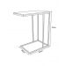 Mesa Lateral Encaixe Elena Branco Com Tampo de Vidro