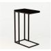 Mesa Lateral Encaixe Preto Com Tampo de Madeira