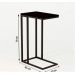 Mesa Lateral Encaixe Preto Com Tampo de Madeira