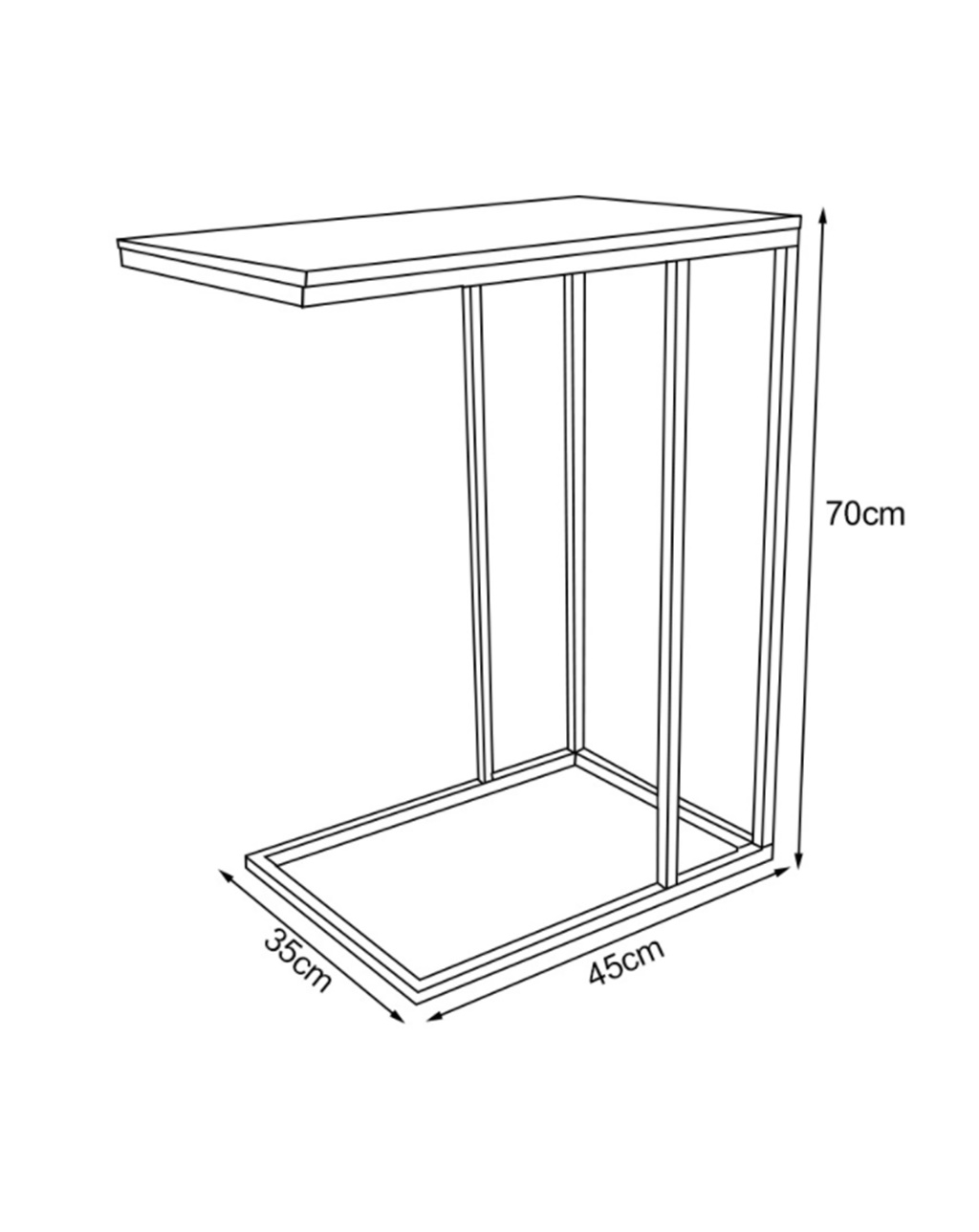 Mesa Lateral Encaixe Preto Com Tampo de Vidro