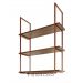 NICHO DE TETO PARA COZINHA 80 CM COBRE COM PRATELEIRA IMBUIA