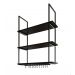 NICHO DE TETO PARA COZINHA 80 CM PRETO COM PRATELEIRA PRETA