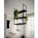 NICHO DE TETO PARA COZINHA 95 CM PRETO COM PRATELEIRA PRETA