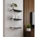 Nicho De Parede Industrial Para Quarto 3 Prateleiras Milão - Branco e Preto