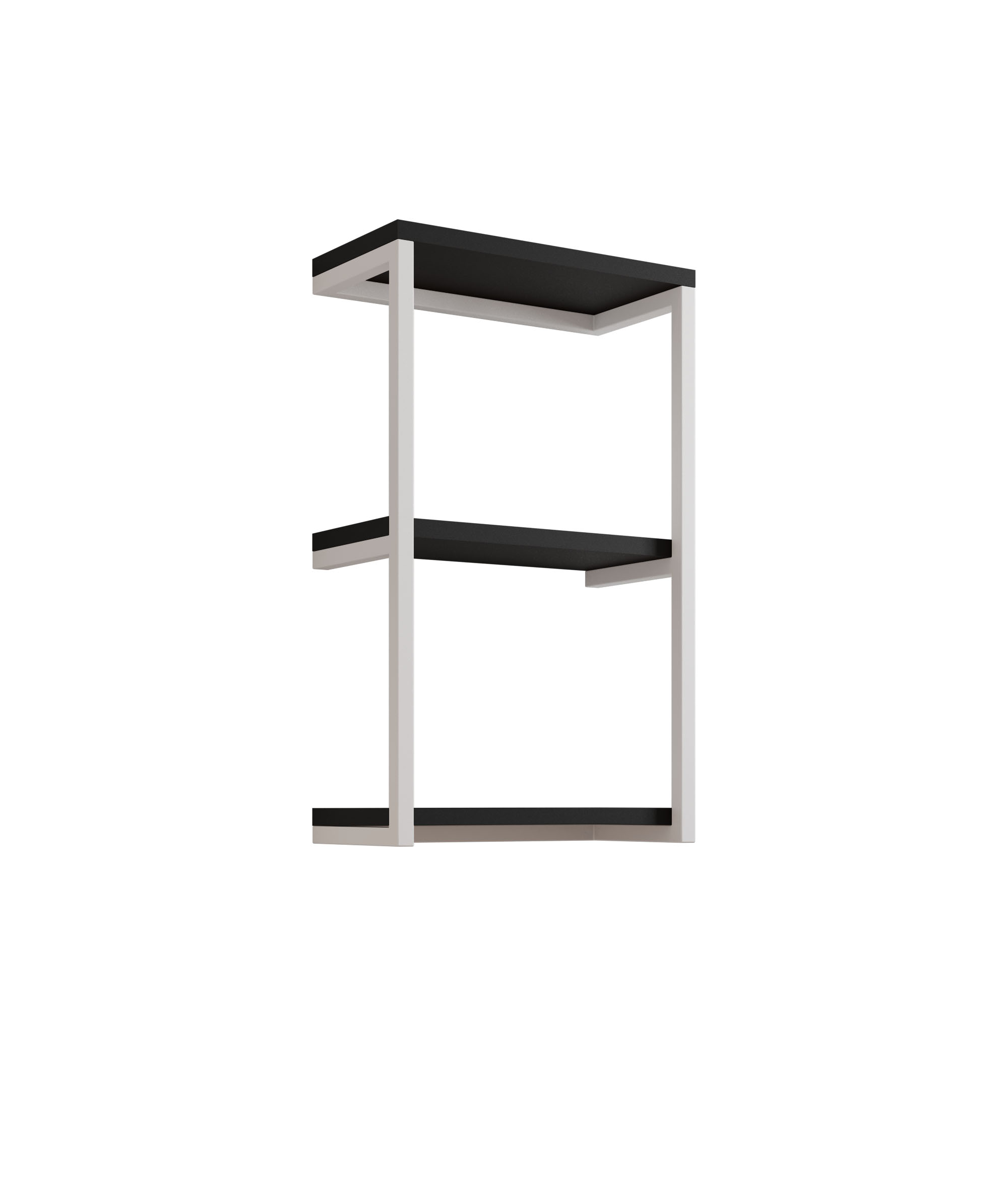 Nicho De Parede Industrial Para Quarto 3 Prateleiras Milão - Branco e Preto