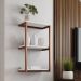 Nicho De Parede Industrial Para Quarto 3 Prateleiras Milão - Cobre e Branco