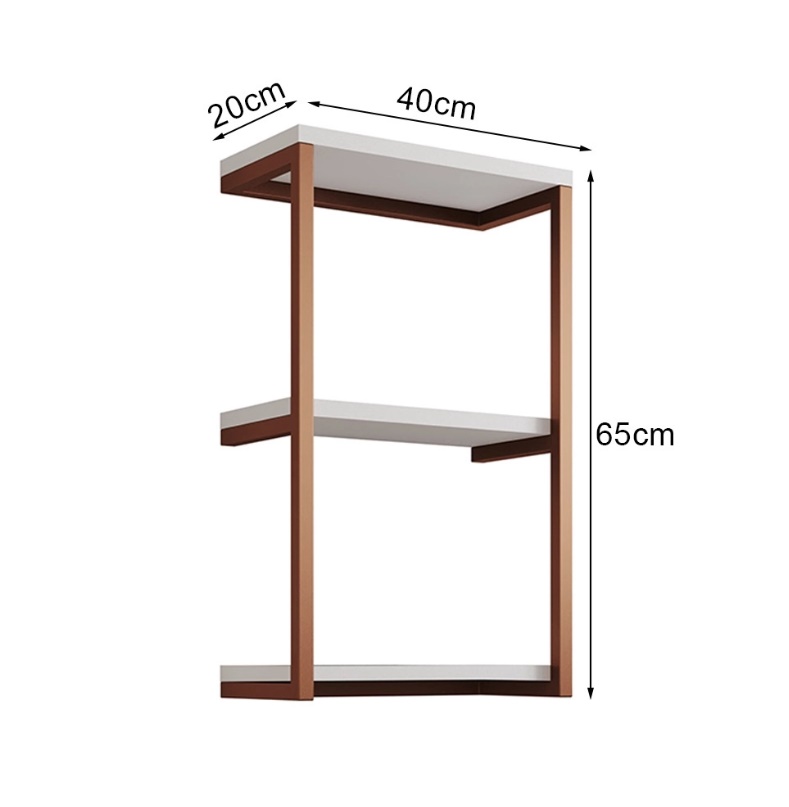 Nicho De Parede Industrial Para Quarto 3 Prateleiras Milão - Cobre e Branco