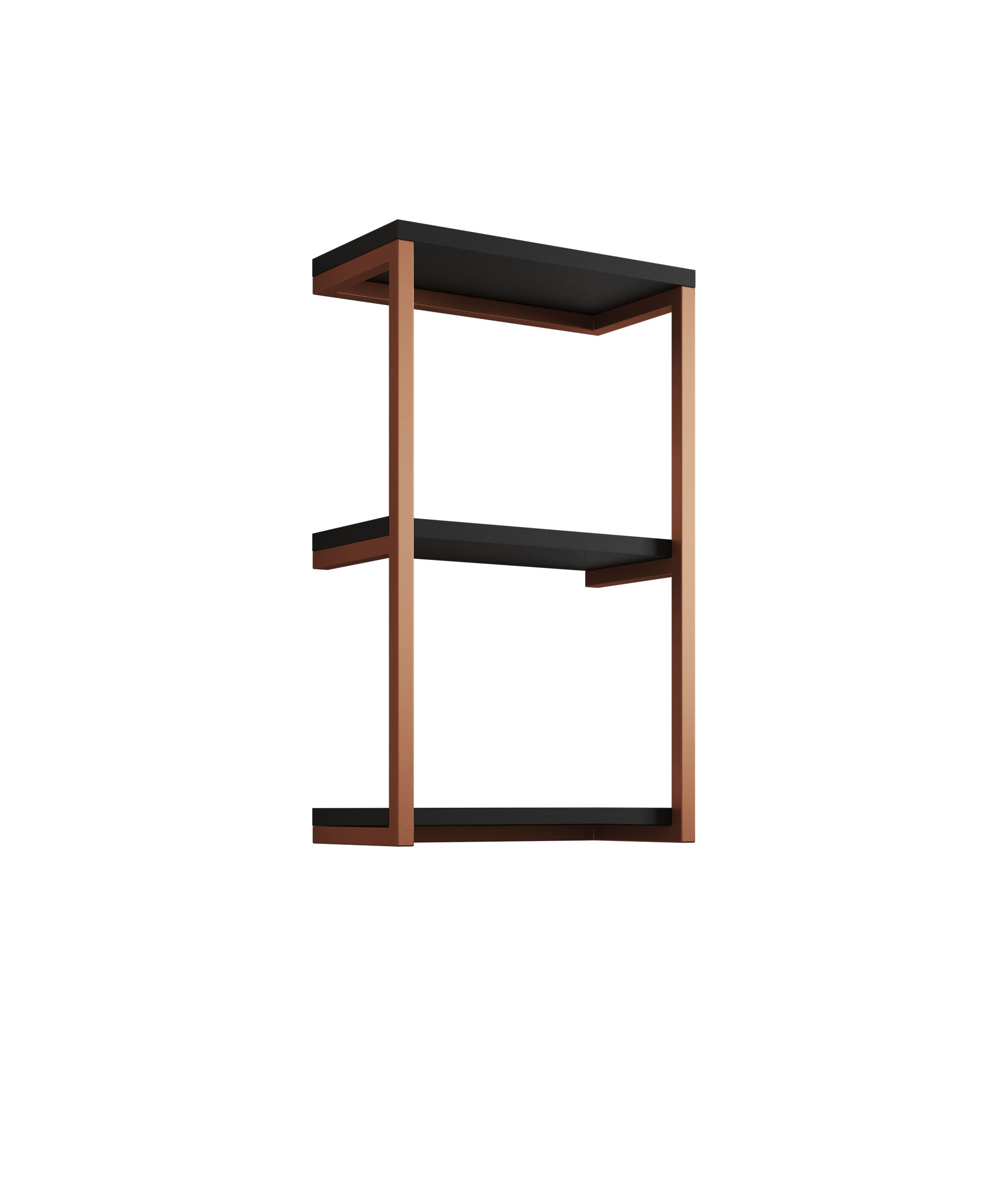 Nicho De Parede Industrial Para Quarto 3 Prateleiras Milão - Cobre e Preto