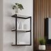 Nicho De Parede Industrial Para Quarto 3 Prateleiras Milão - Preto e Branco