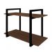 Nicho Industrial Preto Com Tampo Imbuia 80 Cm