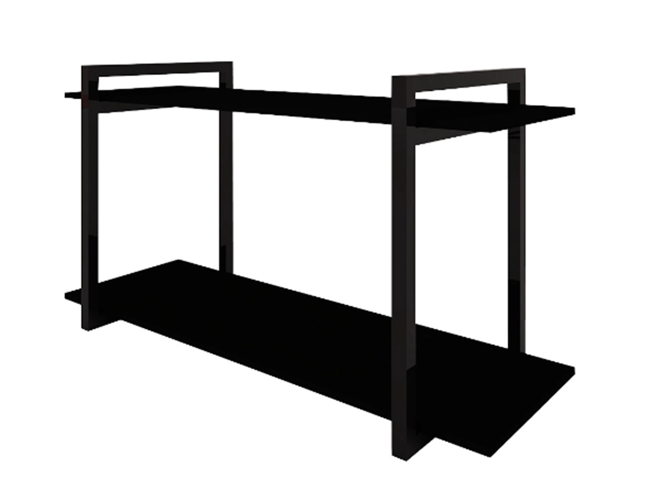 Nicho Industrial Preto E Tampo Preto 80 Cm