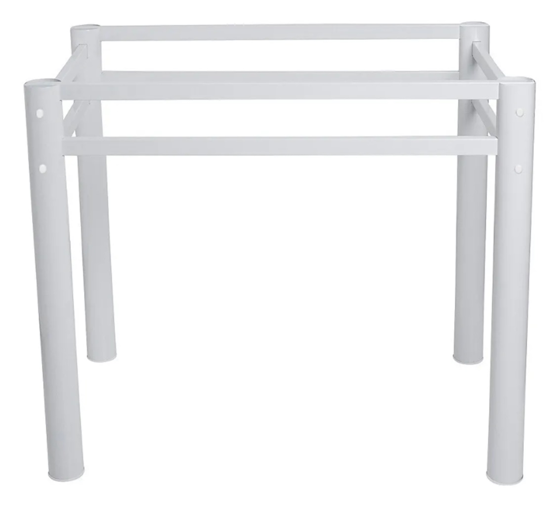 Pé Base De Mesa Jantar Branco Para Tampos Pedra Granito Vidro 1,20mt