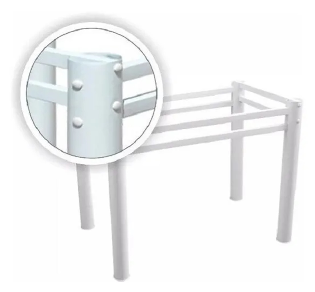 Pé Base De Mesa Jantar Branco Para Tampos Pedra Granito Vidro 1,20mt