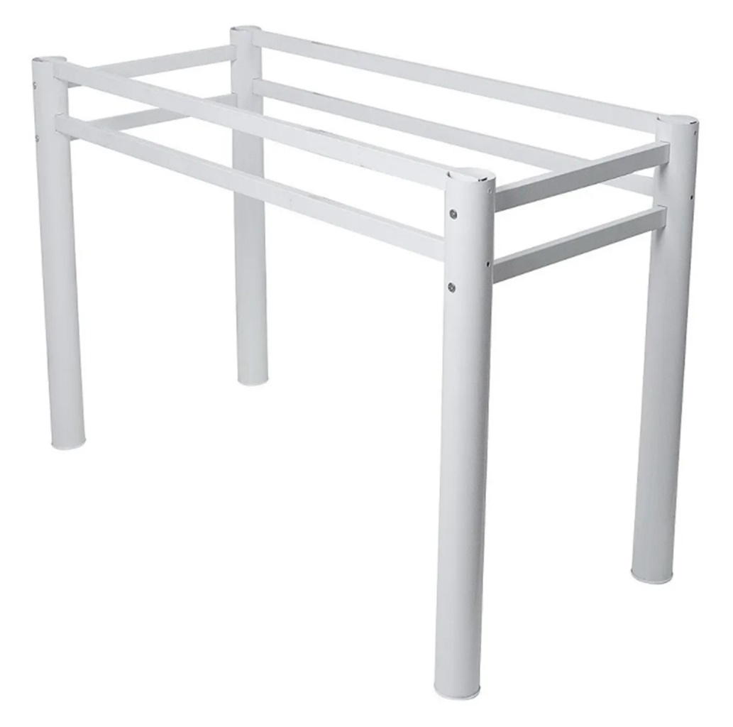 Pé Base De Mesa Jantar Para Tampos Pedra Granito Vidro 1,20 Branco