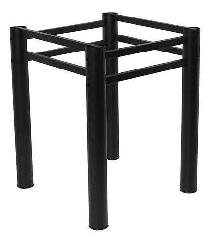 Pé Base De Mesa Jantar Preto Para Tampos Pedra Granito Vidro 0,75x0,75mt
