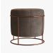 Puff Redondo Sala de Estar Cobre Suede Bege