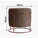 Puff Redondo Sala de Estar Cobre Suede Bege