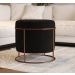 Puff Redondo Sala de Estar Cobre Suede Preto