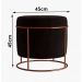 Puff Redondo Sala de Estar Cobre Suede Preto
