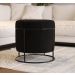 Puff Redondo Sala de Estar Preto Suede Preto
