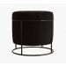 Puff Redondo Sala de Estar Preto Suede Preto