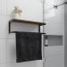 Toalheiro para Banheiro Estilo Industrial Preto com Tampo Imbuia
