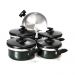 Jogo de Panela Plus Craqueado Preto 5 Peças Cooklar